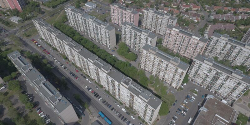 budapesti panellakások lakótelep felülnézetből