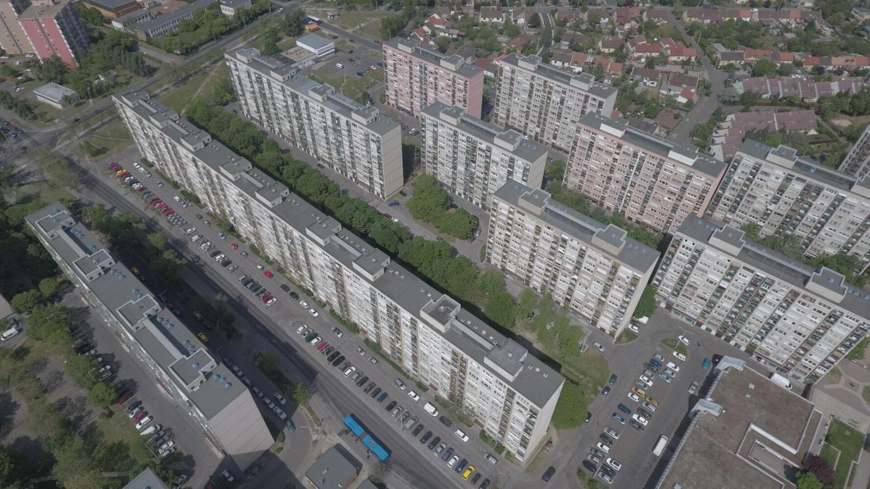 budapesti panellakások lakótelep felülnézetből